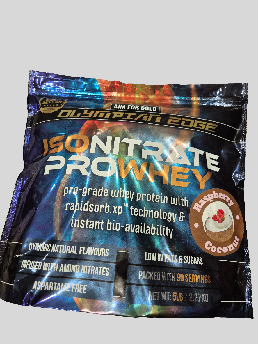Olympian Edge Isonitrate Pro Whey 2.27kg. ( raspberry coconut)